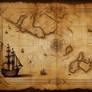 An old worn pirate treasure map