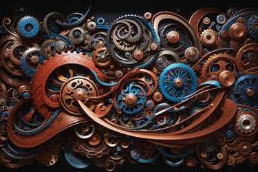 Red, Brown, Blue, Cogs and Gears