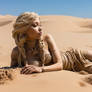 Default a sand mermaid lies in the desert dunes 2