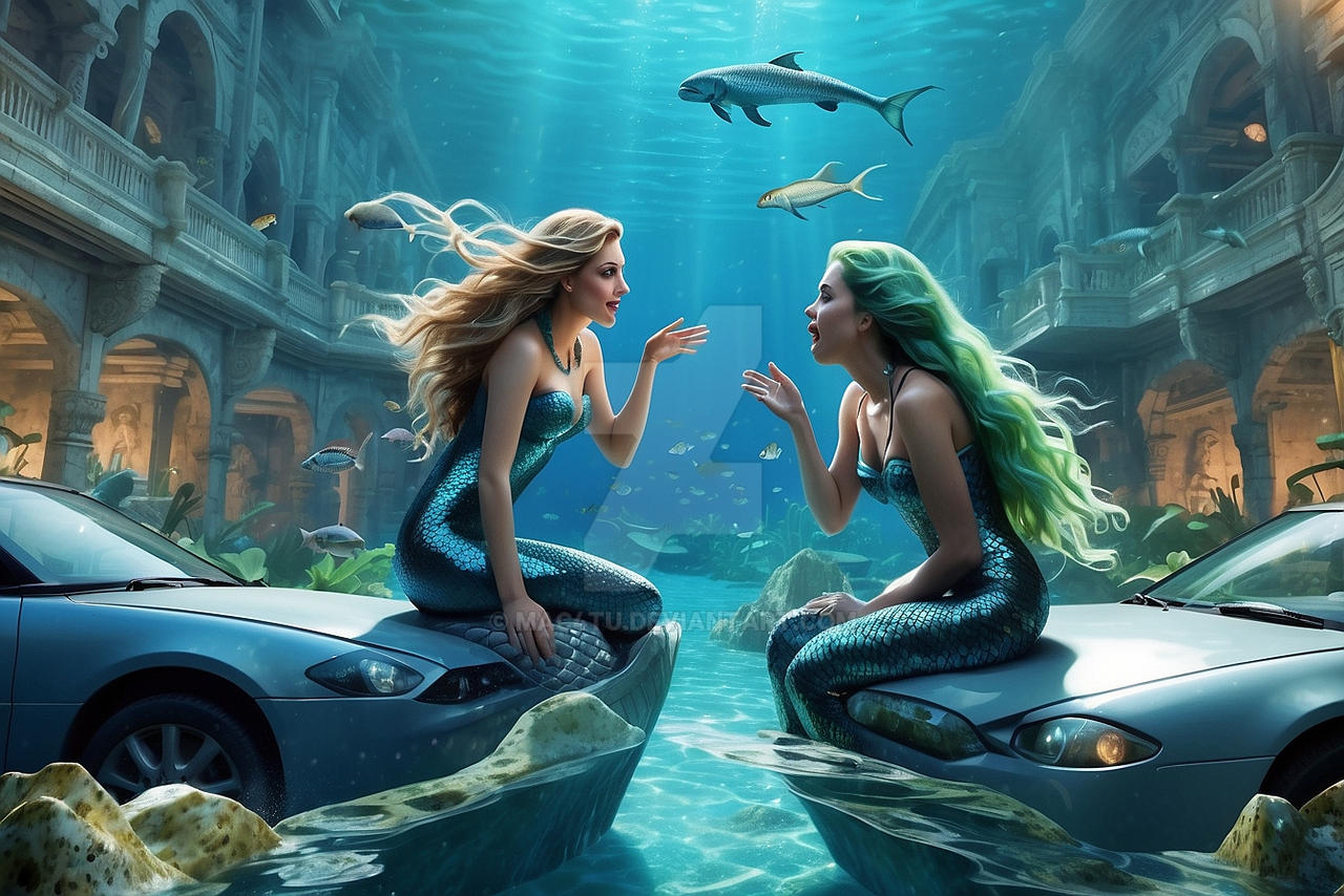 X Files Mermaid Mermaids Fighting Over Last Parking Spot by mac4tu on DeviantArt