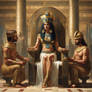 Queen Cleopatra enthroned