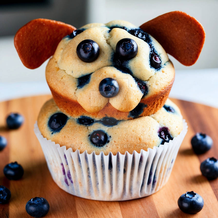 Blueberry Puppy Muffin by mac4tu on DeviantArt