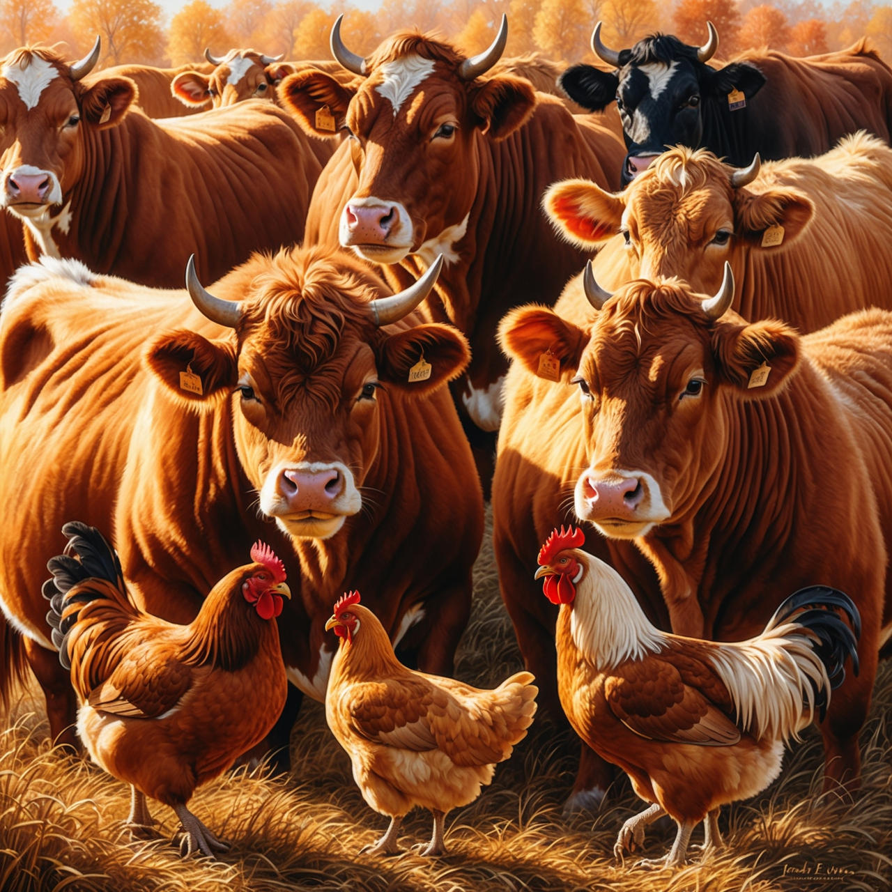 Furry Farm Animals in Fall, in Harvest Hues by mac4tu on DeviantArt