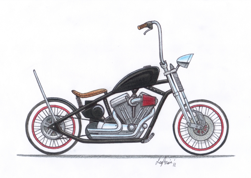 Bobber Motorcycle Drawing Bobber Motorcycle Drawing