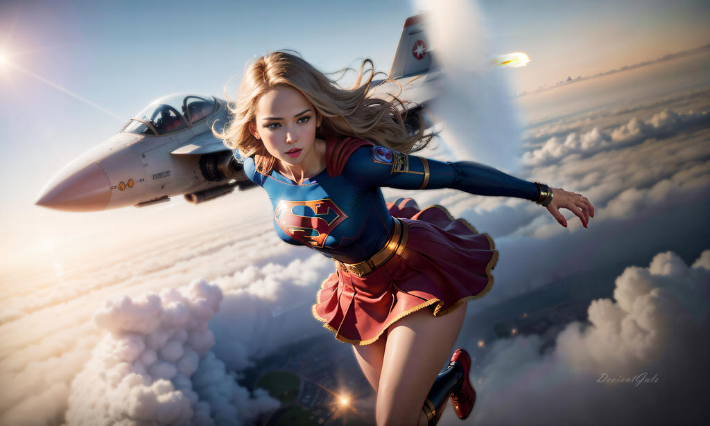 Supergirl flying by DeviantGals on DeviantArt