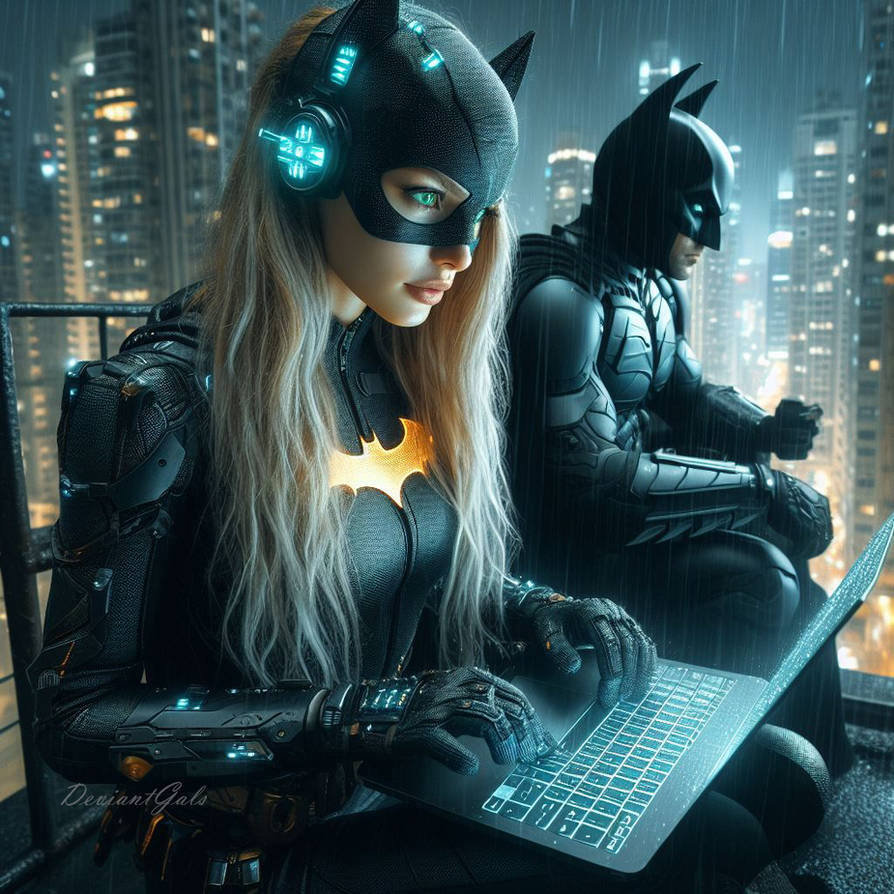 Batgirl supporting Batman with her hacking skills by DeviantGals on ...