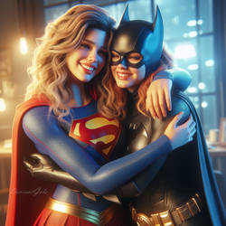 Batgirl and Supergirl