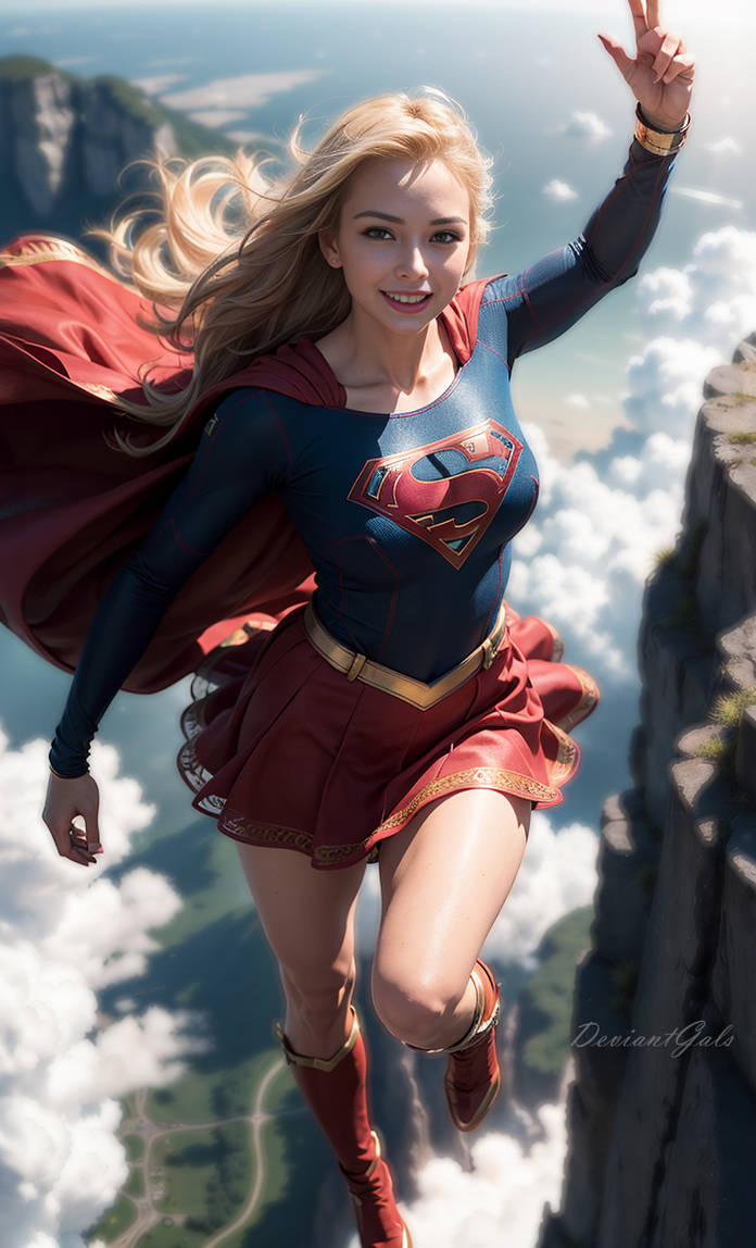 Supergirl flying by DeviantGals on DeviantArt