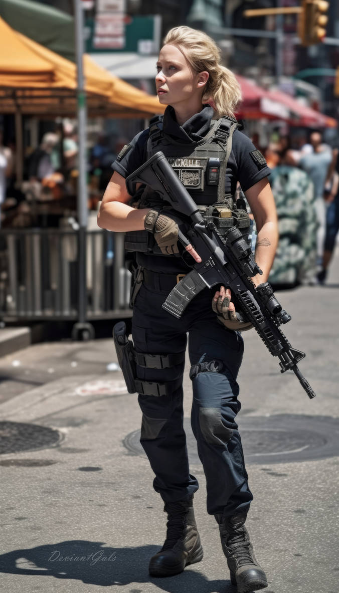 Blond Swat girl by DeviantGals on DeviantArt