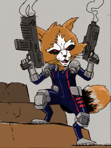 3DS doodle: Rocket Raccoon