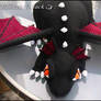 Black crochet dragon