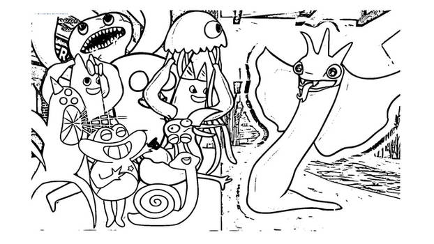 Garten of Banban coloring pages 4 – Having fun with children