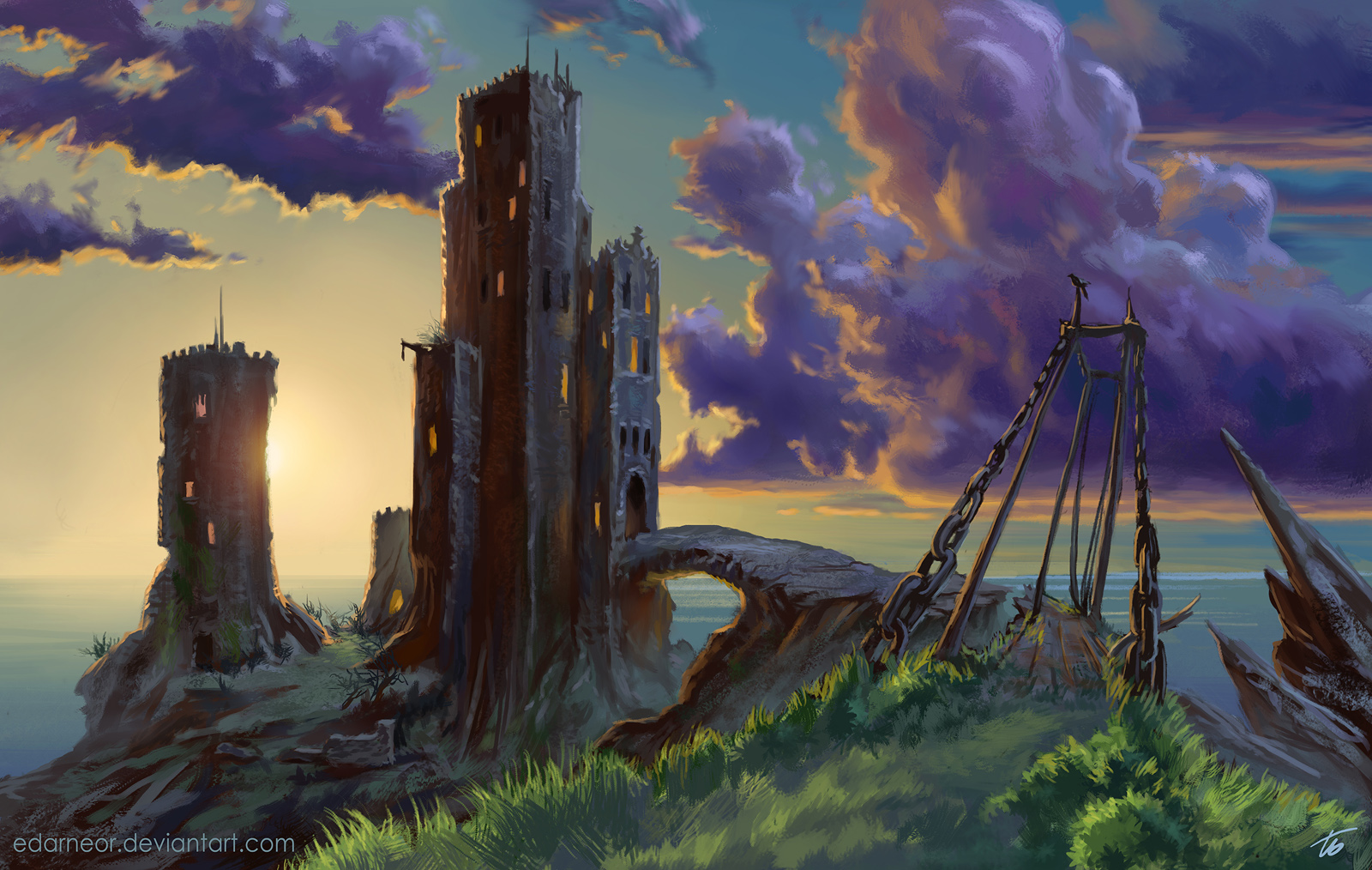 Sunset over the Nimhraed Keep