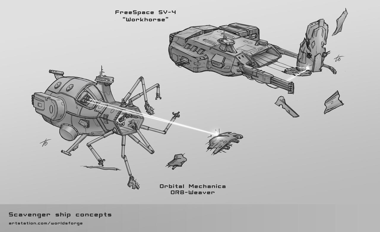 Scavenger ship concepts