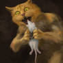 Cat Devouring his Mouse