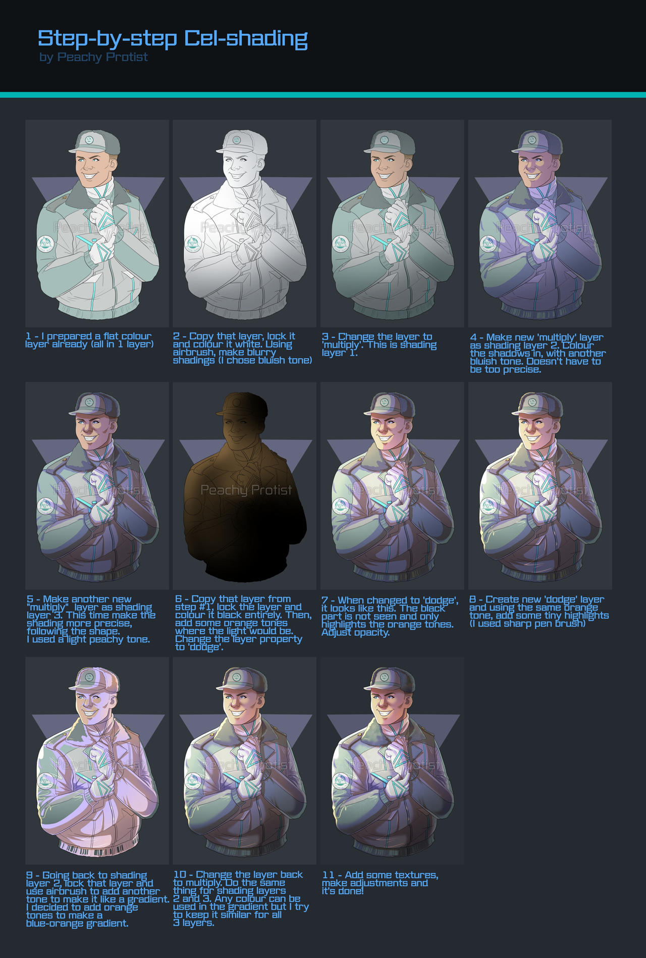 Step-by-step Cel-shading by PeachyProtist on DeviantArt