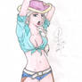 Elsa as a 'Cowgirl' - Art Trade (Colored)