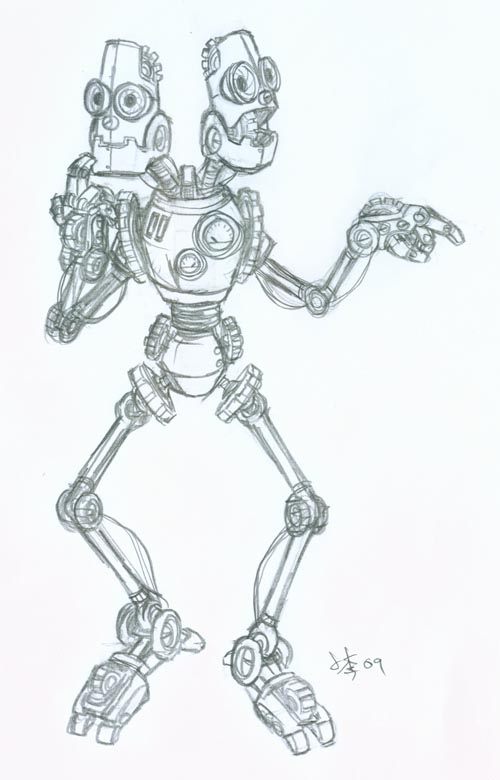 robot steam punk style