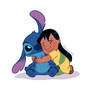 Lilo hugging Stitch