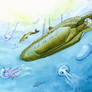Submarine and Jellyfish