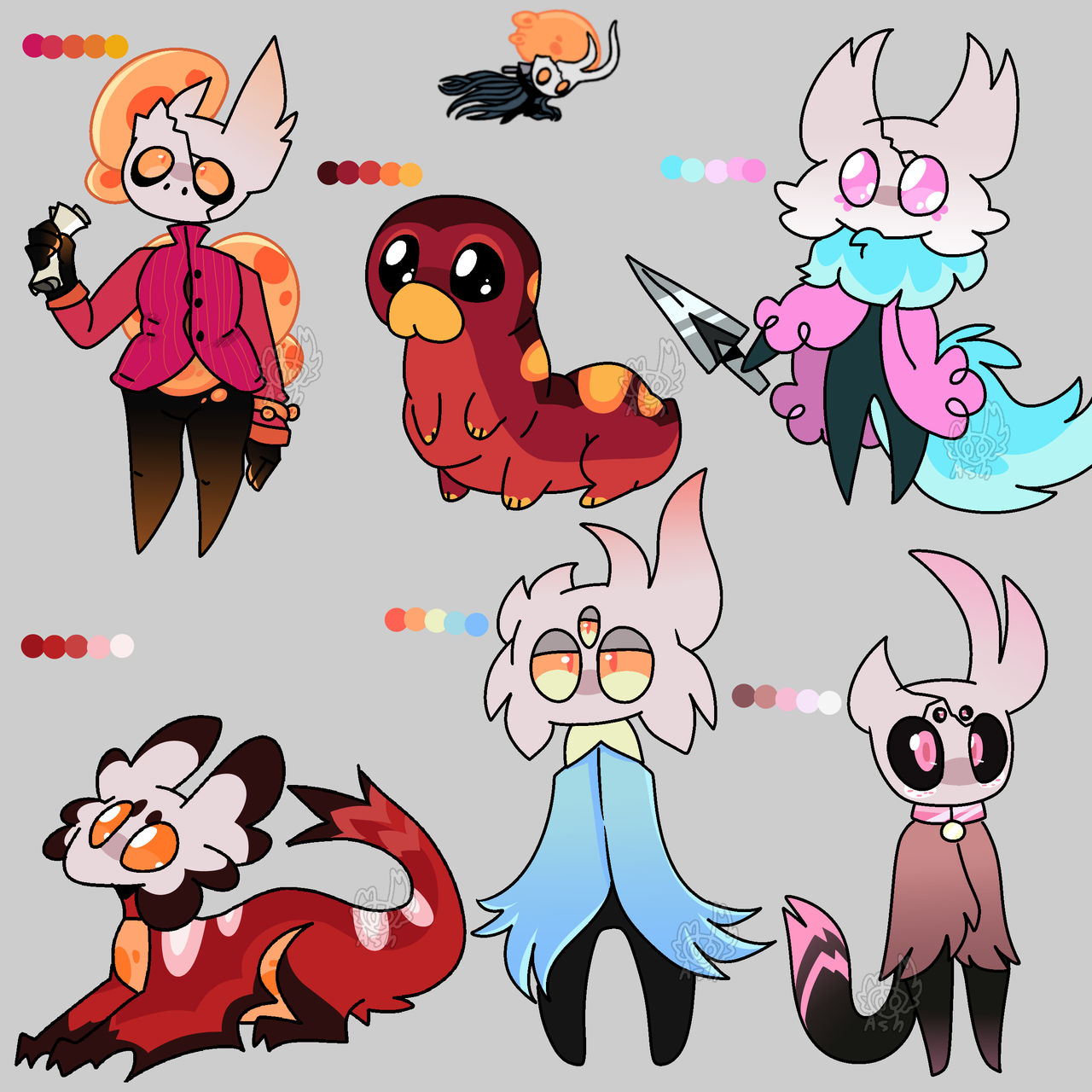 Color palette characters by Ashergrimmm on DeviantArt