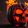 Flaming skull pumpkin