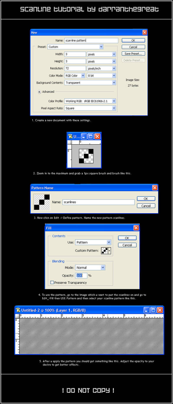 Scan Lines Sample How to make scanlines. by darranthegreat on DeviantArt