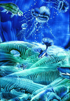 Aquarius Deep Blue Encaustic