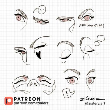 Anime Eyes - Reference Sheet  color inspirations by Himmely on