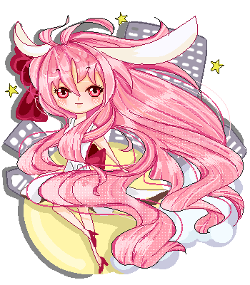 Adoptable- Pixel Lady Bunny Pink Hair (SOLD)