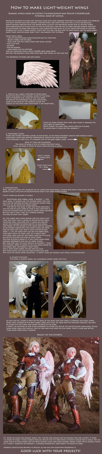 Tutorial: How to make light-weight wings (Kamael) by ElenaLeetah