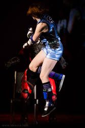 Tekken 6: Asuka - flying kick. On-stage photo