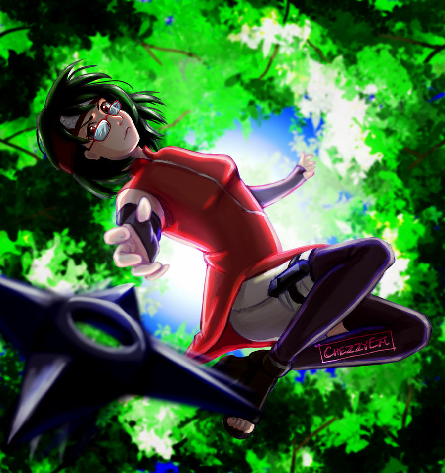 sarada uchiha, uchiha, ninja, anime, red glasses, re