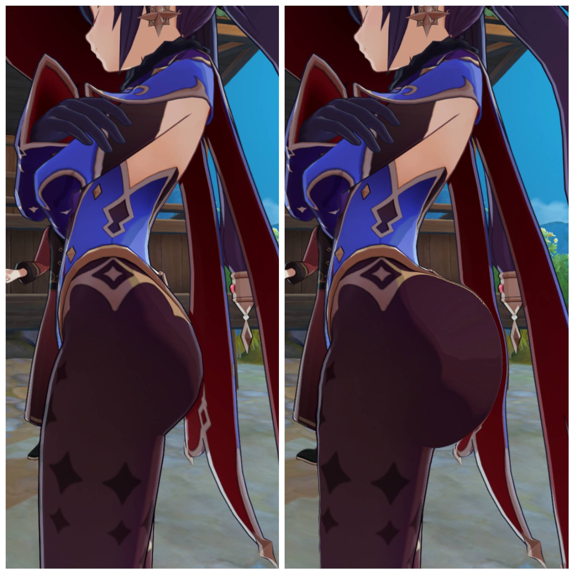 Mona butt expansion Genshin Impact by InspiredSwordsMan on DeviantArt
