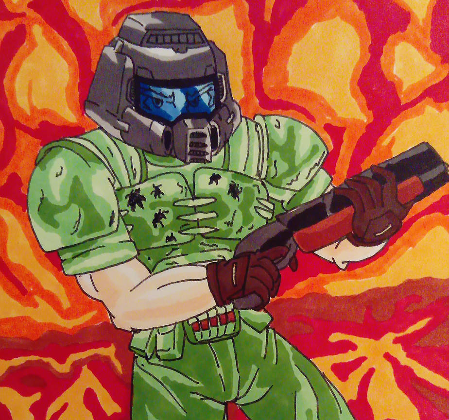 Classic Doomguy (3rd of #sixfanarts) by Drenduh-Tyrof on DeviantArt