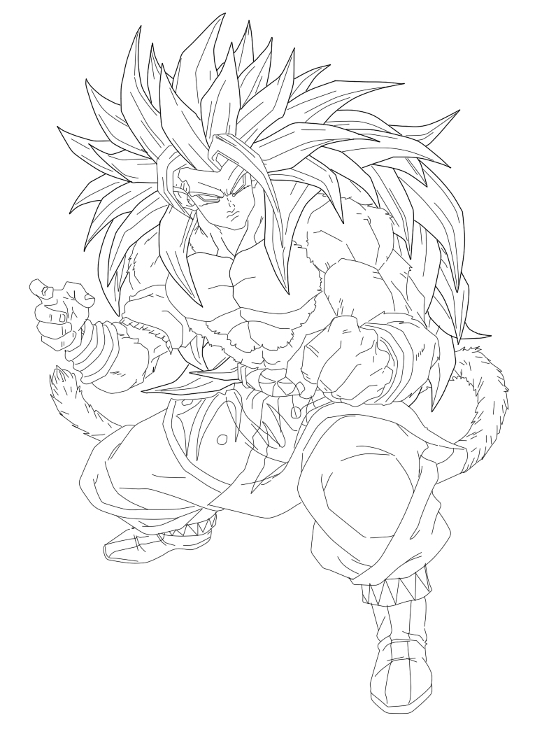 Ssj5 Drawing Son Goku SSJ5 Lineart by KingOblivion on DeviantArt