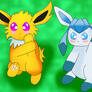 Chibi Jolteon and Glaceon
