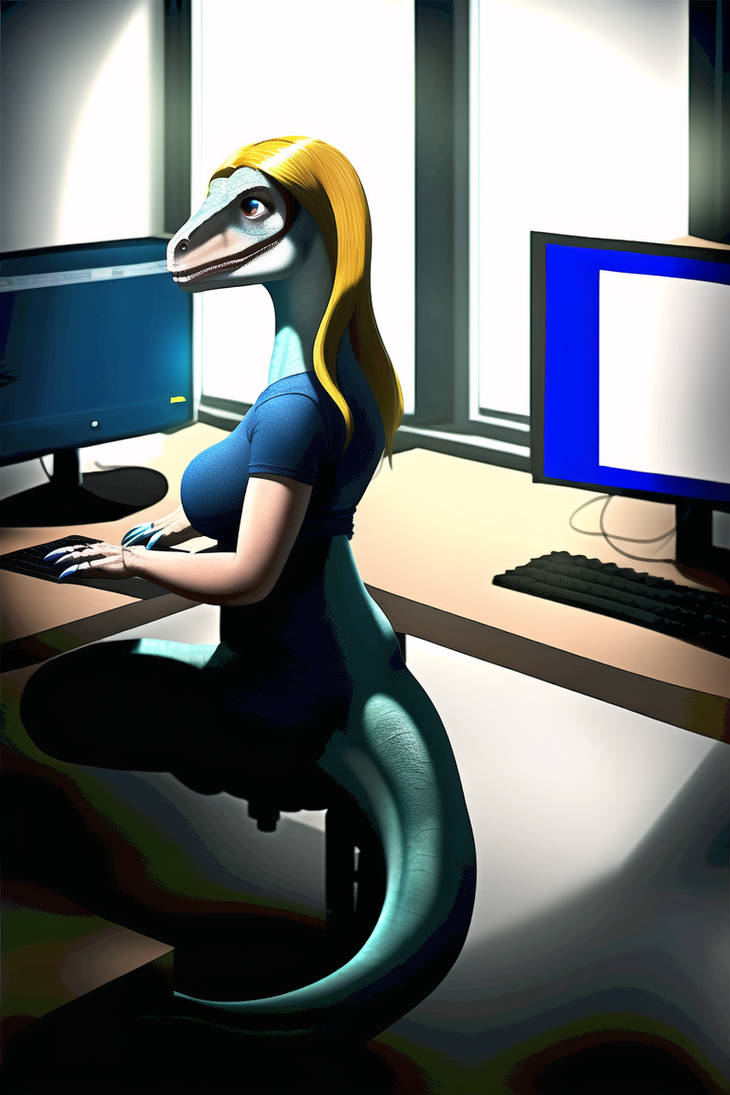 AI-generated office raptor tf 1 by dragsarr on DeviantArt