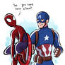 Perching on the Shield : Cap and Spider-man