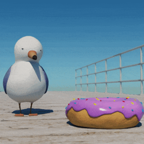 'A Curious Seagull - 3D modeling, animation, texturing, rigging' 
