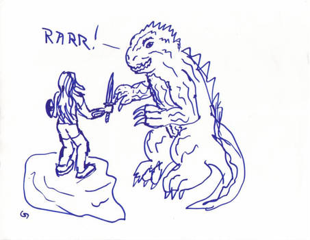 Girl Versus Miniature Godzilla