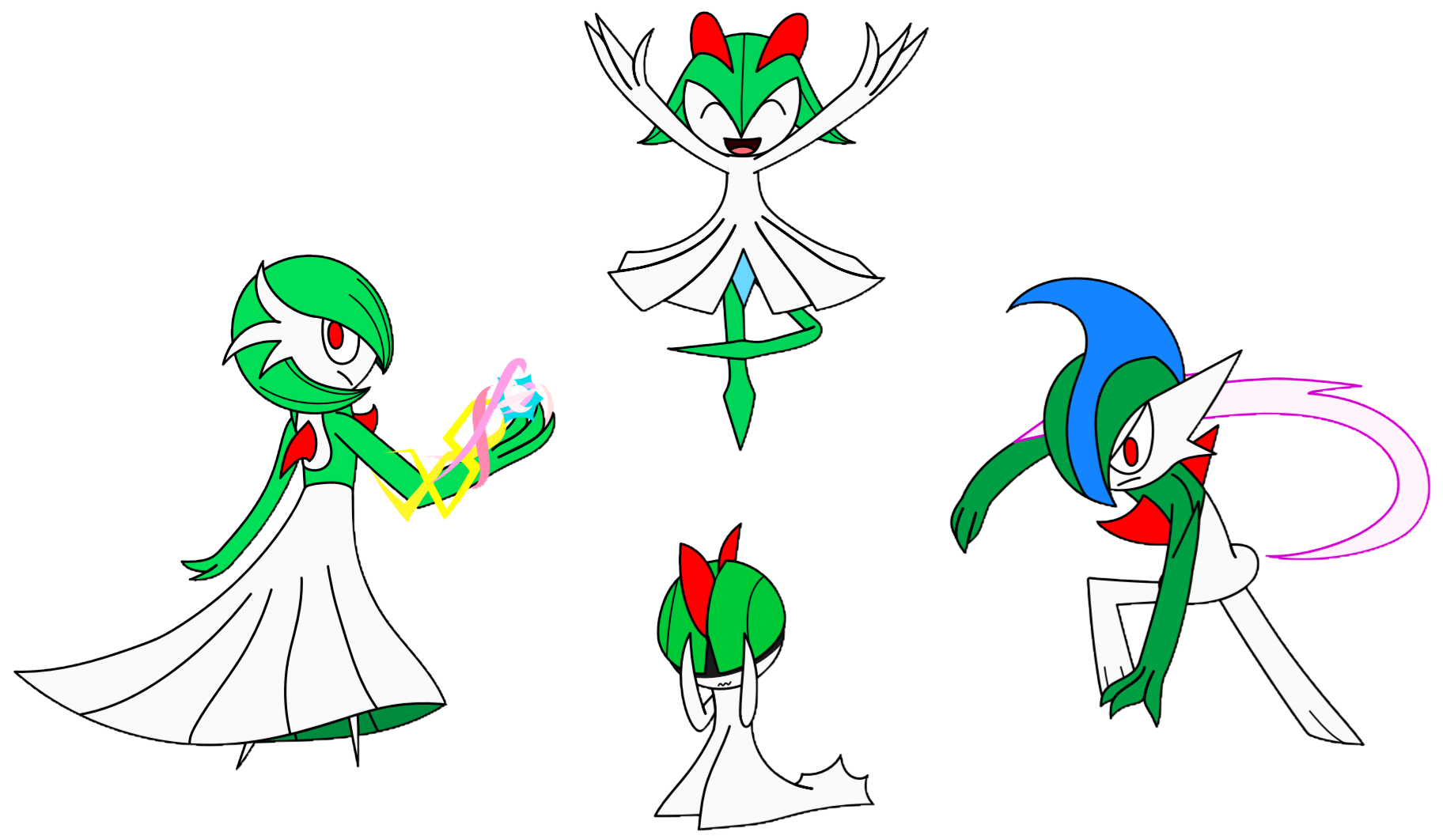 Download Gallade Gardevoir Evolution Line Wallpaper