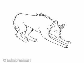 Wolf Lineart: Stretch