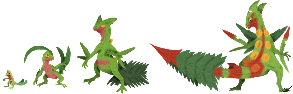 Treecko Evolution by sphenaphinae on DeviantArt