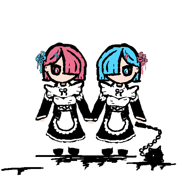 58-8:Rem and Ram chibis