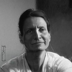 Pencil Portrait of My Wife, Kim