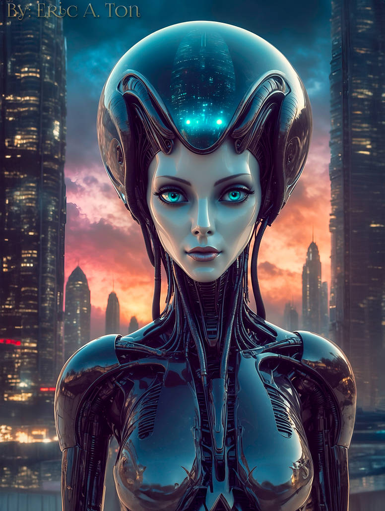 Large Alien Cyborg Alien Cyborg In The City by EricTonArts on DeviantArt