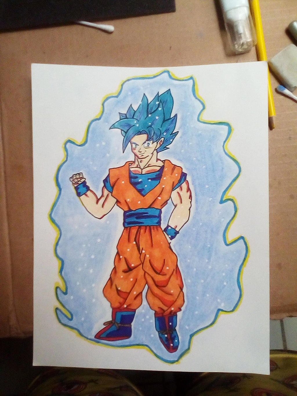 Goku ssj blue dibujo clasico by Abraham-RI on DeviantArt