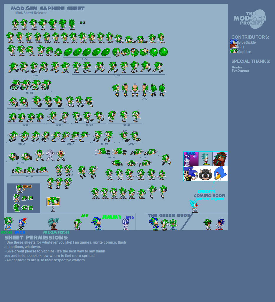 Sonic Modgen Original and Fixed Sprites Sheet by SonicFanSheet on DeviantArt