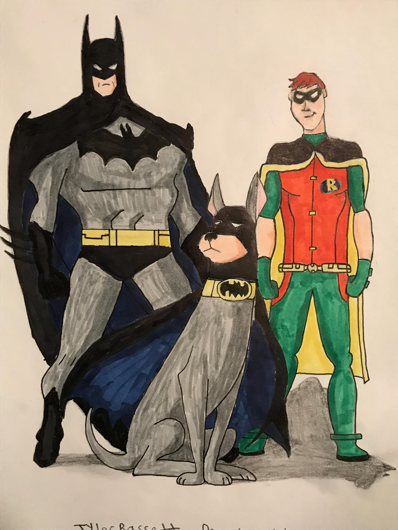 Ace the Bat hound with Batman and Robin by tybsssett on DeviantArt
